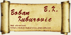 Boban Kuburović vizit kartica